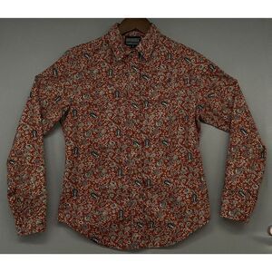 Roughrider Circle T Western Shirt Womens S Long Sleeve‎ Geo Floral Flower NICE